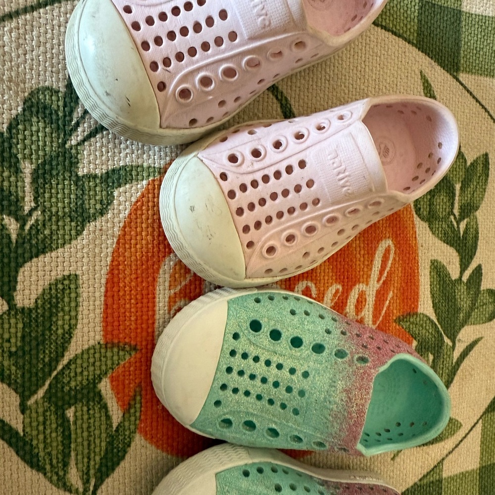 Toddler Native Pink and Teal Slip-On Shoes